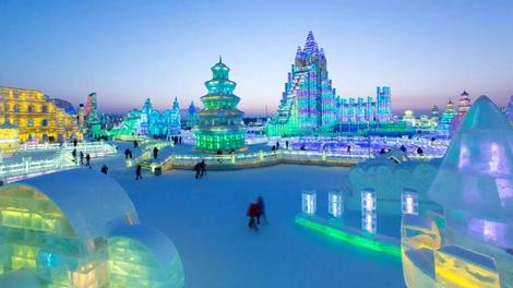 شهر یخ زده در هیلونگجیانگ چین