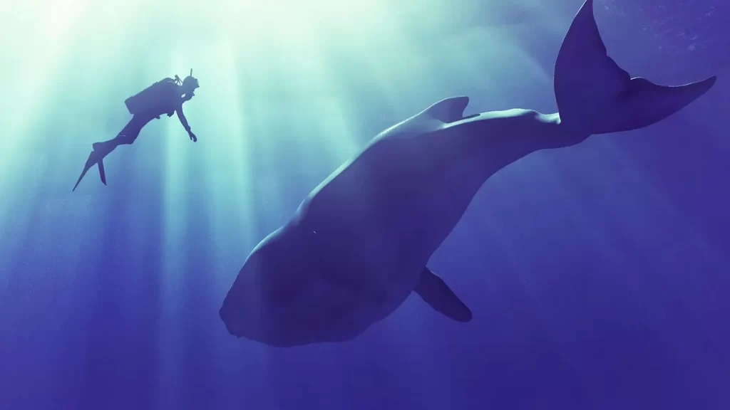 لحظه شگفت انگیز بوسیدن نهنگ ۴۵ تُنی+فیلم