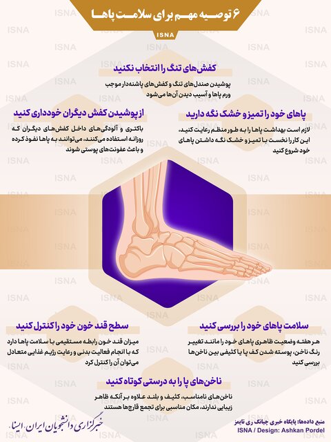 توصیه های ضروری برای سلامت پاها