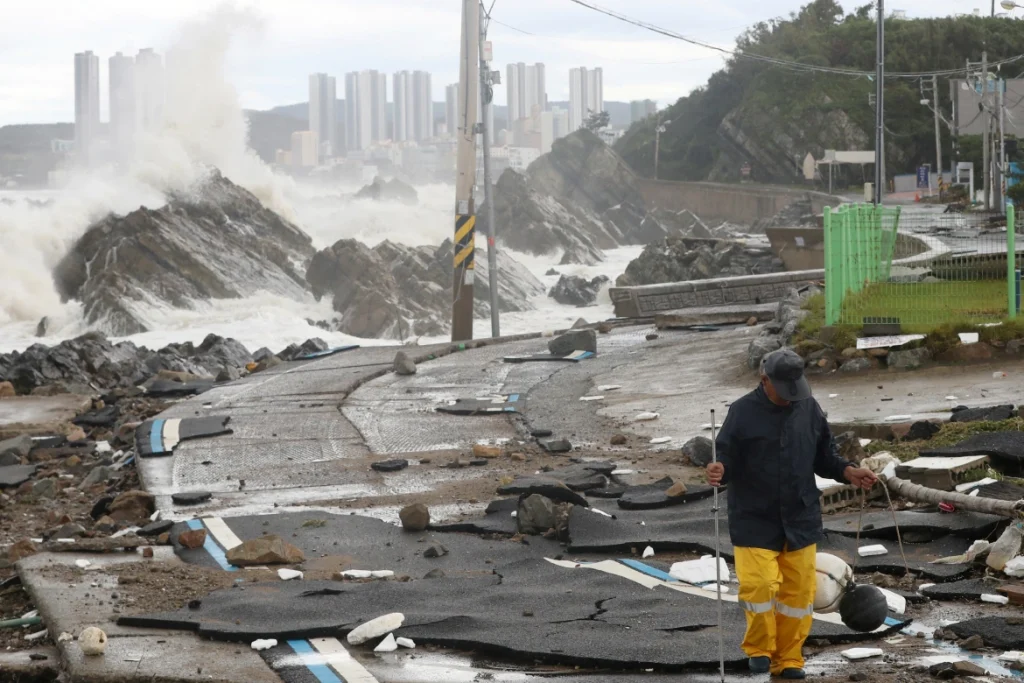 طوفان هینامور با قدرت هر چه تمام کره جنوبی را درنوردید