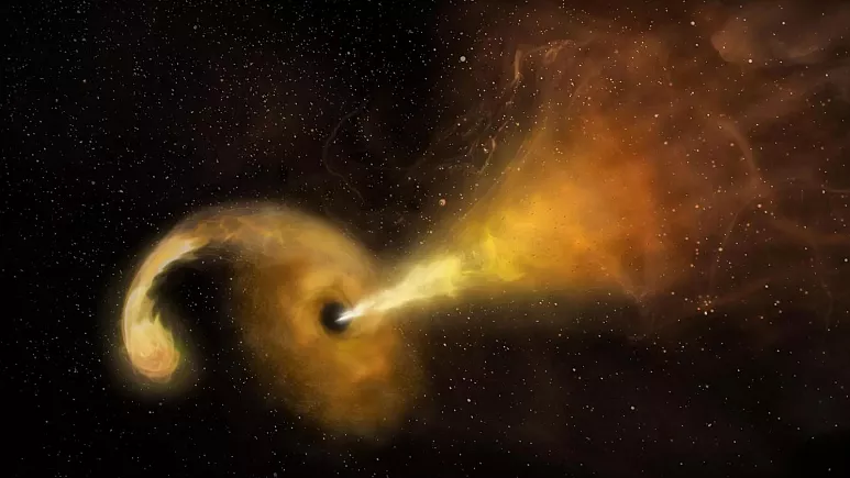 ثبت لحظه بلعیده شدن یک ستاره غول‌پیکر توسط سیاهچاله باربی ترسناک