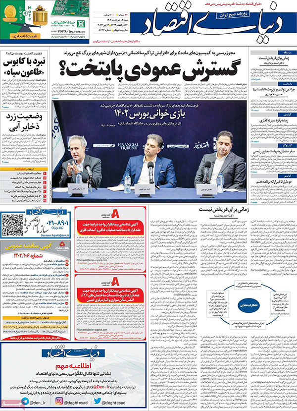 عناوین روزنامه های امروز ۱۳ خرداد ۱۴۰۲